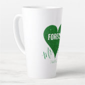 Green Glitzer Heart Mr & Mrs Large Latte Tasse (Linke Ecke)