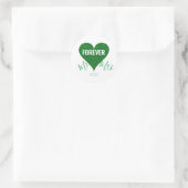 Green Glitzer Heart+Mrs Round Sticker (Tasche)
