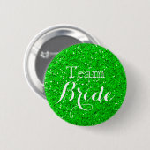 Green Glitzer Imitate Foil Wedding Team Bride Button (Vorne & Hinten)