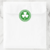 Green Glitzer Kleeblatt Chip St Patrick's Day Runder Aufkleber (Tasche)