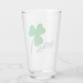 Green Glitzer Kleeblatt Happy St Patrick's Day Glas (Rückseite)