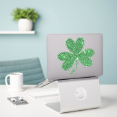 Green Glitzer Kleeblatt Kiss Cut Sticker (Laptop auf Schreibtisch)