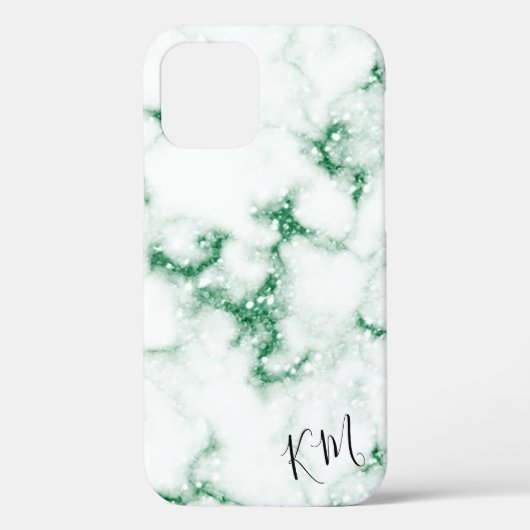 Green Glitzer Marble Personalisiert Case-Mate iPhone Hülle (Rückseite)
