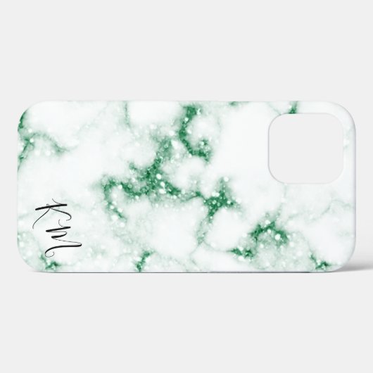 Green Glitzer Marble Personalisiert Case-Mate iPhone Hülle (Rückseite (Horizontal))