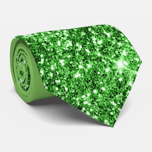 Green Glitzer Necktie Krawatte (Gerollt)