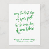 Green Glitzer Old Irish Sessing St. Patrick's Day Postkarte (Vorderseite)