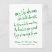 Green Glitzer Old Irish Sessing St. Patrick's Day Postkarte (Vorderseite)