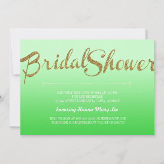 Green Glitzer Ombre Bridal Dusche Einladung
