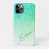 Green Glitzer Ombré Glam Glitzern Name Case-Mate iPhone Hülle (Rückseite)