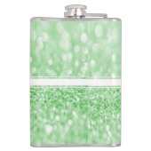 Green Glitzer Personalisieren Flasche Flachmann (Rückseite)