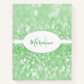 Green Glitzer Personalisieren Notebook Notizblock (Vorderseite)