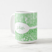 Green Glitzer Personalisieren Sie die Kaffee-Tasse Kaffeetasse (Vorderseite Links)