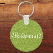 Green Glitzer Personalisiert Bridesmaid Schlüsselanhänger (Vorderseite)