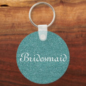 Green Glitzer Personalisiert Bridesmaid Schlüsselanhänger (Vorderseite)