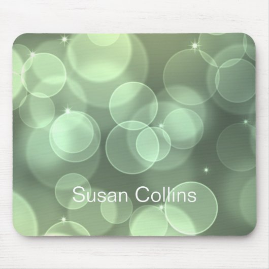 Green Glitzer Personalisiert Girly Mousepad (Vorne)