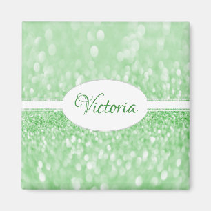 Green Glitzer Personalisiert Magnet