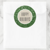 Green Glitzer & Rustic Kraft Holiday Sparkle Gefal Runder Aufkleber (Tasche)