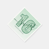 Green Glitzer Script Sweet 16 Geburtstag Serviette (Ecke)