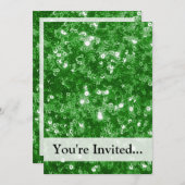 Green Glitzer Sequins Look Einladung (Vorne/Hinten)