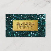 Green Glitzer Shimmer | Goldrahmen Terminkarte (Vorderseite)