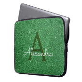 Green Glitzer & Sparkle Monogram Irish Laptopschutzhülle (Vorderseite Links)