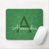 Green Glitzer & Sparkle Monogram Irish Mousepad (Mit Mouse)