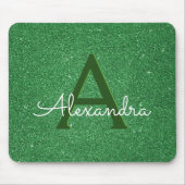 Green Glitzer & Sparkle Monogram Irish Mousepad (Vorne)
