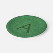Green Glitzer & Sparkle Monogram Irish Pappteller (Schrägansicht)