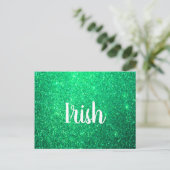 Green Glitzer St Patrick's Day Irish Colorful Cool Postkarte (Stehend Vorderseite)