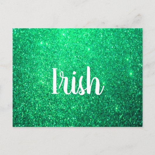 Green Glitzer St Patrick's Day Irish Colorful Cool Postkarte (Vorderseite)