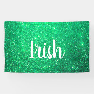 Green Glitzer St Patrick's Day Irish Trendy Cool Banner