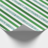 Green Glitzer Strip Holiday Geschenkpapier (Ecke)