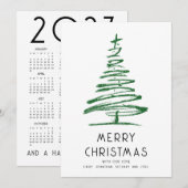 Green Glitzer Tree 2026 Kalender Frohe Weihnachten (Vorne/Hinten)