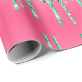 Green Glitzer Tropfen Pink Trendy Glam Bling Gebur Geschenkpapier (Rolleneckpunkt)