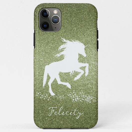 Green Glitzer Unicorn Fall Mate iPhone Fall Case-Mate iPhone Hülle (Rückseite)