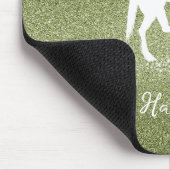 Green Glitzer Unicorn Mouse Pad Mousepad (Ecke)