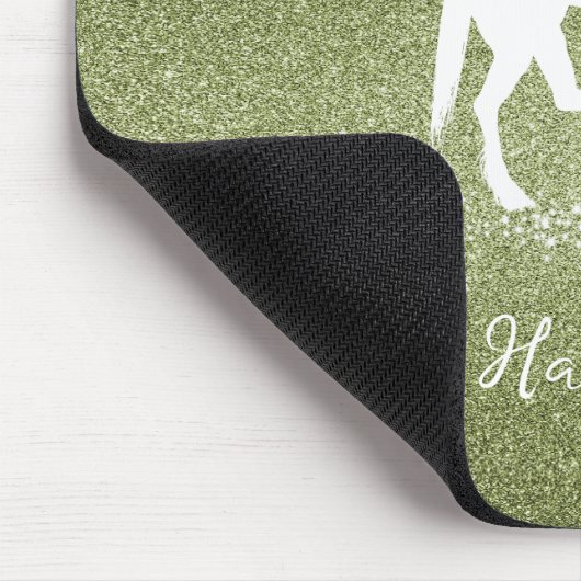 Green Glitzer Unicorn Mouse Pad Mousepad (Ecke)