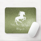 Green Glitzer Unicorn Mouse Pad Mousepad (Mit Mouse)