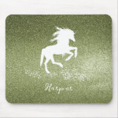 Green Glitzer Unicorn Mouse Pad Mousepad (Vorne)