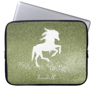 Green Glitzer Unicorn Notebook-Sieb Laptopschutzhülle