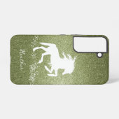 Green Glitzer Unicorn Samsung Galaxy Fall Hülle (Rückseite (Horizontal))