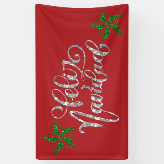 Green Glitzer Weihnachtsstern Banner (Vertikal)