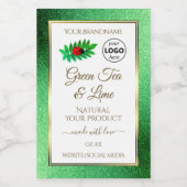 Green Glitzer White Product Labels Ladybug Logo Lebensmitteletikett (Einzelnes Label)