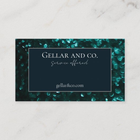 Green Glitzern Business Card Visitenkarte (Vorderseite)