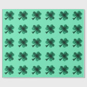 Green Glitzern Kleeblatt St Patrick' Day Muster Geschenkpapier (Flach)