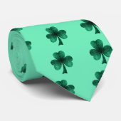 Green Glitzern Kleeblatt St Patrick' Day Muster Krawatte (Gerollt)