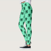 Green Glitzern Kleeblatt St Patrick' Day Muster Leggings (Links)