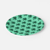 Green Glitzern Kleeblatt St Patrick' Day Muster Pappteller (Schrägansicht)