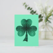 Green Glitzern Kleeblatt St Patrick'Day türkis Postkarte (Stehend Vorderseite)