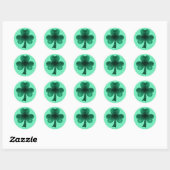 Green Glitzern Kleeblatt St Patrick'Day türkis Runder Aufkleber (Blatt)